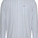 TOMMY JEANS MAO STRIPE LINEN BLEND SHIRT