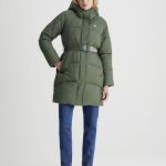 CALVIN KLEIN JEANS LOGO BELT LONG PUFFER